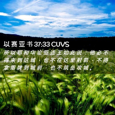 Picture 02 - 以 赛 亚 书 37:33 CUVS - 所 以 耶 和 华 论 亚 述 王 如 此 说 - Bible Verse Picture