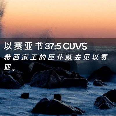 Picture 02 - 以 赛 亚 书 37:5 CUVS - 希 西 家 王 的 臣 仆 就 去 见 以 赛 - Bible Verse Picture