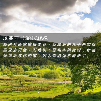 Picture 02 - 以 赛 亚 书 38:1 CUVS - 那 时 希 西 家 病 得 要 死 ， 亚 摩 - Bible Verse Picture