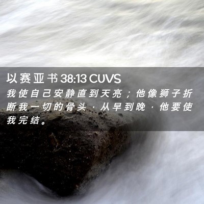 Picture 02 - 以 赛 亚 书 38:13 CUVS - 我 使 自 己 安 静 直 到 天 亮 ； 他 - Bible Verse Picture