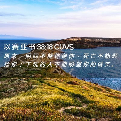 Picture 02 - 以 赛 亚 书 38:18 CUVS - 原 来 ， 阴 间 不 能 称 谢 你 ， 死 - Bible Verse Picture