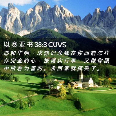 Picture 02 - 以 赛 亚 书 38:3 CUVS - 耶 和 华 啊 ， 求 你 记 念 我 在 你 - Bible Verse Picture