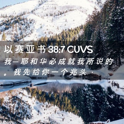 Picture 02 - 以 赛 亚 书 38:7 CUVS - 我 ─ 耶 和 华 必 成 就 我 所 说 的 - Bible Verse Picture