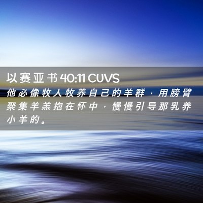 Picture 02 - 以 赛 亚 书 40:11 CUVS - 他 必 像 牧 人 牧 养 自 己 的 羊 群 - Bible Verse Picture