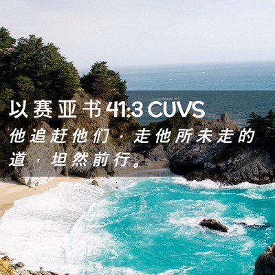 Picture 02 - 以 赛 亚 书 41:3 CUVS - 他 追 赶 他 们 ， 走 他 所 未 走 的 - Bible Verse Picture