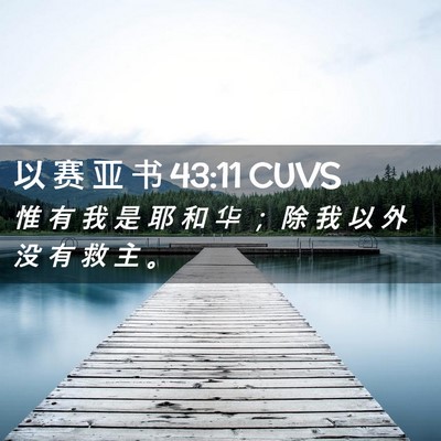 Picture 02 - 以 赛 亚 书 43:11 CUVS - 惟 有 我 是 耶 和 华 ； 除 我 以 外 - Bible Verse Picture