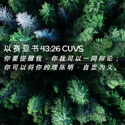 Picture 02 - 以 赛 亚 书 43:26 CUVS - 你 要 提 醒 我 ， 你 我 可 以 一 同 - Bible Verse Picture