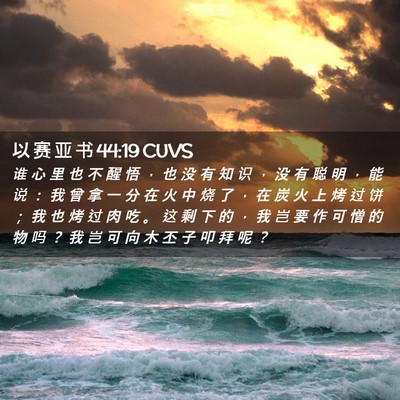 Picture 02 - 以 赛 亚 书 44:19 CUVS - 谁 心 里 也 不 醒 悟 ， 也 没 有 知 - Bible Verse Picture