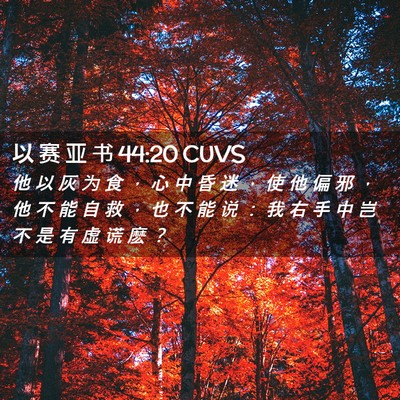 Picture 02 - 以 赛 亚 书 44:20 CUVS - 他 以 灰 为 食 ， 心 中 昏 迷 ， 使 - Bible Verse Picture