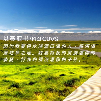 Picture 02 - 以 赛 亚 书 44:3 CUVS - 因 为 我 要 将 水 浇 灌 口 渴 的 人 - Bible Verse Picture