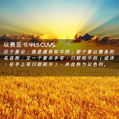 Picture 02 - 以 赛 亚 书 44:5 CUVS - 这 个 要 说 ： 我 是 属 耶 和 华 的 - Bible Verse Picture