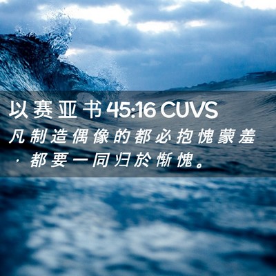 Picture 02 - 以 赛 亚 书 45:16 CUVS - 凡 制 造 偶 像 的 都 必 抱 愧 蒙 羞 - Bible Verse Picture