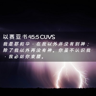 Picture 02 - 以 赛 亚 书 45:5 CUVS - 我 是 耶 和 华 ， 在 我 以 外 并 没 - Bible Verse Picture