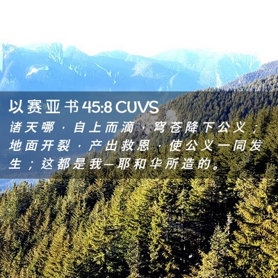 Picture 02 - 以 赛 亚 书 45:8 CUVS - 诸 天 哪 ， 自 上 而 滴 ， 穹 苍 降 - Bible Verse Picture