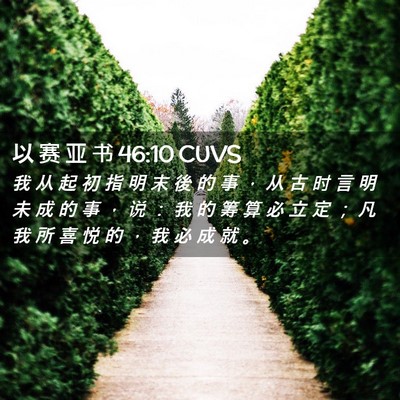 Picture 02 - 以 赛 亚 书 46:10 CUVS - 我 从 起 初 指 明 末 後 的 事 ， 从 - Bible Verse Picture