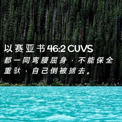 Picture 02 - 以 赛 亚 书 46:2 CUVS - 都 一 同 弯 腰 屈 身 ， 不 能 保 全 - Bible Verse Picture
