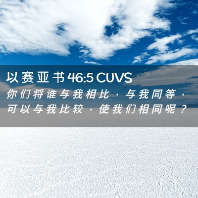 Picture 02 - 以 赛 亚 书 46:5 CUVS - 你 们 将 谁 与 我 相 比 ， 与 我 同 - Bible Verse Picture