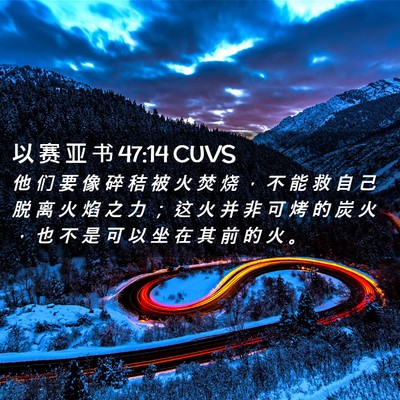 Picture 02 - 以 赛 亚 书 47:14 CUVS - 他 们 要 像 碎 秸 被 火 焚 烧 ， 不 - Bible Verse Picture