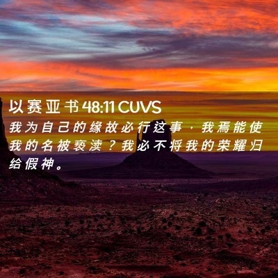 Picture 02 - 以 赛 亚 书 48:11 CUVS - 我 为 自 己 的 缘 故 必 行 这 事 ， - Bible Verse Picture