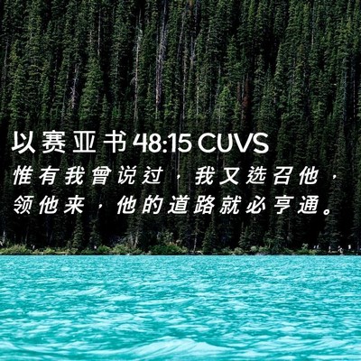 Picture 02 - 以 赛 亚 书 48:15 CUVS - 惟 有 我 曾 说 过 ， 我 又 选 召 他 - Bible Verse Picture