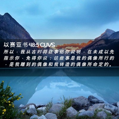 Picture 02 - 以 赛 亚 书 48:5 CUVS - 所 以 ， 我 从 古 时 将 这 事 给 你 - Bible Verse Picture