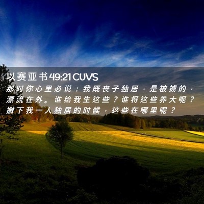 Picture 02 - 以 赛 亚 书 49:21 CUVS - 那 时 你 心 里 必 说 ： 我 既 丧 子 - Bible Verse Picture
