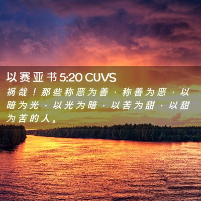 Picture 02 - 以 赛 亚 书 5:20 CUVS - 祸 哉 ！ 那 些 称 恶 为 善 ， 称 善 - Bible Verse Picture