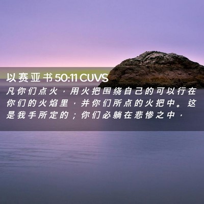 Picture 02 - 以 赛 亚 书 50:11 CUVS - 凡 你 们 点 火 ， 用 火 把 围 绕 自 - Bible Verse Picture