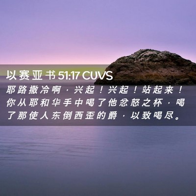 Picture 02 - 以 赛 亚 书 51:17 CUVS - 耶 路 撒 冷 啊 ， 兴 起 ！ 兴 起 ！ - Bible Verse Picture