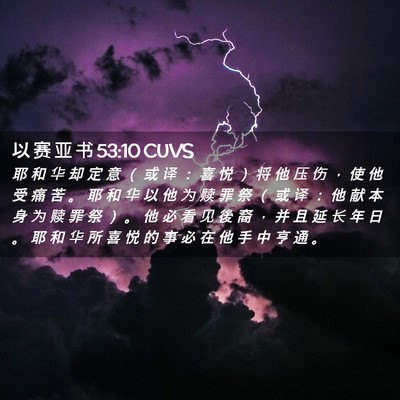 Picture 02 - 以 赛 亚 书 53:10 CUVS - 耶 和 华 却 定 意 （ 或 译 ： 喜 悦 - Bible Verse Picture