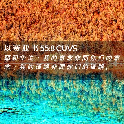 Picture 02 - 以 赛 亚 书 55:8 CUVS - 耶 和 华 说 ： 我 的 意 念 非 同 你 - Bible Verse Picture