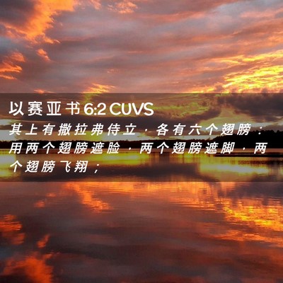 Picture 02 - 以 赛 亚 书 6:2 CUVS - 其 上 有 撒 拉 弗 侍 立 ， 各 有 六 - Bible Verse Picture