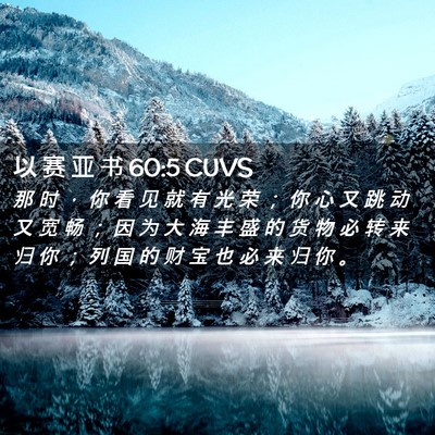 Picture 02 - 以 赛 亚 书 60:5 CUVS - 那 时 ， 你 看 见 就 有 光 荣 ； 你 - Bible Verse Picture