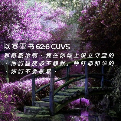 Picture 02 - 以 赛 亚 书 62:6 CUVS - 耶 路 撒 冷 啊 ， 我 在 你 城 上 设 - Bible Verse Picture