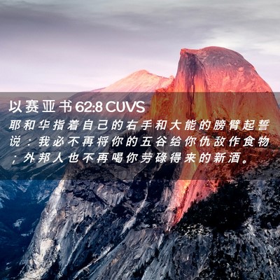 Picture 02 - 以 赛 亚 书 62:8 CUVS - 耶 和 华 指 着 自 己 的 右 手 和 大 - Bible Verse Picture