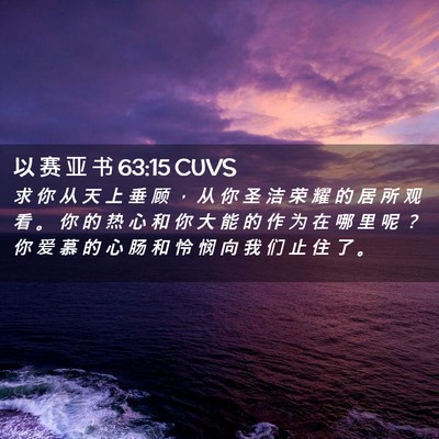 Picture 02 - 以 赛 亚 书 63:15 CUVS - 求 你 从 天 上 垂 顾 ， 从 你 圣 洁 - Bible Verse Picture