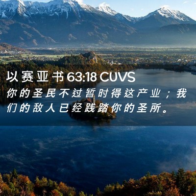 Picture 02 - 以 赛 亚 书 63:18 CUVS - 你 的 圣 民 不 过 暂 时 得 这 产 业 - Bible Verse Picture