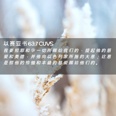 Picture 02 - 以 赛 亚 书 63:7 CUVS - 我 要 照 耶 和 华 一 切 所 赐 给 我 - Bible Verse Picture