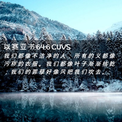 Picture 02 - 以 赛 亚 书 64:6 CUVS - 我 们 都 像 不 洁 净 的 人 ； 所 有 - Bible Verse Picture