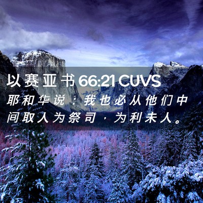 Picture 02 - 以 赛 亚 书 66:21 CUVS - 耶 和 华 说 ： 我 也 必 从 他 们 中 - Bible Verse Picture