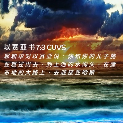 Picture 02 - 以 赛 亚 书 7:3 CUVS - 耶 和 华 对 以 赛 亚 说 ： 你 和 你 - Bible Verse Picture