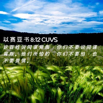 Picture 02 - 以 赛 亚 书 8:12 CUVS - 这 百 姓 说 同 谋 背 叛 ， 你 们 不 - Bible Verse Picture