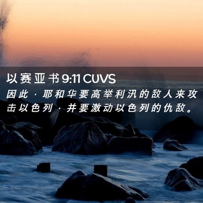 Picture 02 - 以 赛 亚 书 9:11 CUVS - 因 此 ， 耶 和 华 要 高 举 利 汛 的 - Bible Verse Picture