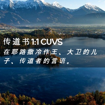 Picture 02 - 传 道 书 1:1 CUVS - 在 耶 路 撒 冷 作 王 、 大 卫 的 儿 - Bible Verse Picture