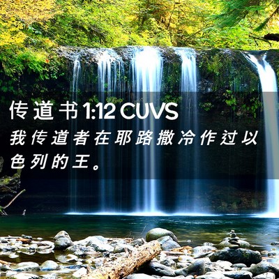 Picture 02 - 传 道 书 1:12 CUVS - 我 传 道 者 在 耶 路 撒 冷 作 过 以 - Bible Verse Picture