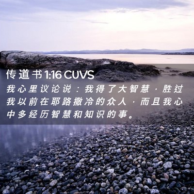 Picture 02 - 传 道 书 1:16 CUVS - 我 心 里 议 论 说 ： 我 得 了 大 智 - Bible Verse Picture