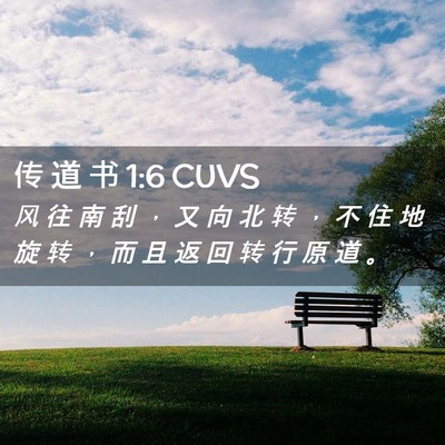 Picture 02 - 传 道 书 1:6 CUVS - 风 往 南 刮 ， 又 向 北 转 ， 不 住 - Bible Verse Picture