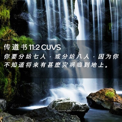 Picture 02 - 传 道 书 11:2 CUVS - 你 要 分 给 七 人 ， 或 分 给 八 人 - Bible Verse Picture