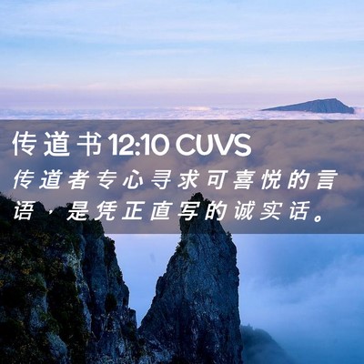 Picture 02 - 传 道 书 12:10 CUVS - 传 道 者 专 心 寻 求 可 喜 悦 的 言 - Bible Verse Picture