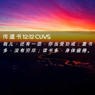Picture 02 - 传 道 书 12:12 CUVS - 我 儿 ， 还 有 一 层 ， 你 当 受 劝 - Bible Verse Picture